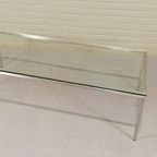 Vintage Postmodern Chroom En Glas Salontafel thumbnail 12