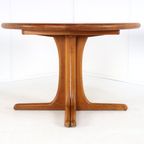 Ronde Massief Teak Deense 1x Verlengbare Eettafel 'kalundborg' Vintage thumbnail 8
