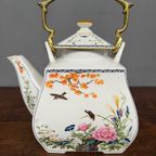 Franklin Mint. Theepot "vogels En Bloemen Uit Het Oosten". thumbnail 5