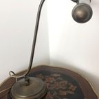 Leuke Vintage Metalen Bureaulamp Metaal Messing Kleur thumbnail 3