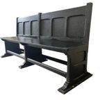 Vintage Massief Houten Bank / Zitbank In Het Zwart thumbnail 6
