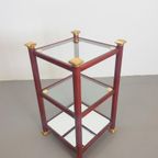 Vintage Bijzettafel Messing Italy Rek Regency '70 Side Table thumbnail 10