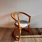 4 Rotan Bamboe Eetkamer Stoelen Mid Century Vintage thumbnail 4