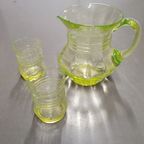 Doyen Uraniumdioxide / Uranium Glass Set / Belgium / Jugendstil 1930s thumbnail 2