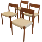 Set 4 Deense Vintage Eetkamerstoelen Stoelen thumbnail 13