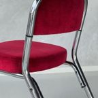 Jaren 70 Eetkamerstoel Vintage Eettafelstoel Retro Rood thumbnail 4