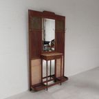Staande Art Deco Wandkapstok Met Spiegels En Marmer Platen, Jaren 30 thumbnail 20