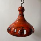 Vintage Hanglamp, West Duitse Lavalamp, Oranje Keramiek, Mid Century thumbnail 11