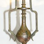 Antieke 19e Eeuwse Orientaalse Bronzen Kandelaar Jemen/india thumbnail 2