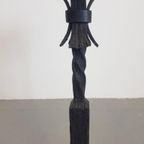 Vintage Brutalist Vloer Kandelaar Cast Iron Mid Century 1960 thumbnail 5