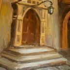Vintage Architectural Painting * Signed Framed Oil Painting thumbnail 9
