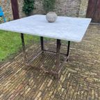 Grote Tuintafel Eettafel Met Marmer Iets Hoger Model Frans thumbnail 4