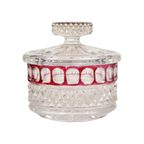 Bavaria Cristal Au Plomb Loodkristal Snuisterij Potje Met Deksel Rood Stermotief thumbnail 10