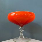 Vintage Murano Stijl Vaas / Glas In Oranje /Rode Kleur thumbnail 7