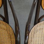 Set Van 4 Hoge Vintage Bentwood “Long John” Thonet Design Stoelen Met Armleuningen thumbnail 14