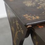 Tijdloze En Elegante Set Van 2 Vintage Japans Lakwerk Bijzettafeltjes thumbnail 8