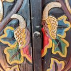 Tibetaans Kastje Houtsnijwerk Handgeschilderd thumbnail 8