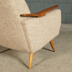 Vintage Club/Lounge Fauteuil – Houten Armleuningen – Jaren 60 thumbnail 5