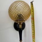 Vintage Wandlamp Met Amberglas thumbnail 6