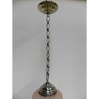 Art Deco Hanglamp Met Roze Matglazen Kap thumbnail 8