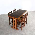 Vintage Bartafel Met Stoelen thumbnail 6