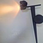 Postmodern Debsch Aster Wandlamp Metaal Spot Italy Zwart ´90 thumbnail 5