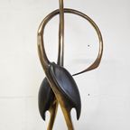 Vintage 50S Messing Kraanvogel Sculptuur Boris Lovet-Lorski / Art Deco Entwined Cranes Sculpture thumbnail 2