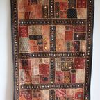 Large Vintage Banjara Patchwork Tapestry, India, Wall Carpet thumbnail 5