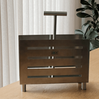 Vintage Brushed Stainless Steel Magazine Rack thumbnail 4