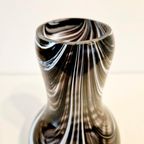 Zwart Witte Vintage Glazen Vaas Moretti Stijl Dorotheenhütte thumbnail 4