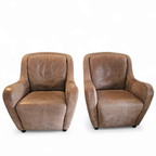 2 X Natuzzi Lounge Chairs / Leather / 1980s thumbnail 2