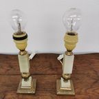 Vintage Tafellamp Nachtlampjes Messing En Marmer Lampen thumbnail 5