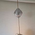 Art Deco Opaline Hanglamp Aluminum Frans thumbnail 4