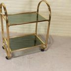 Vintage Italiaans Bar Cart Trolley, Goud thumbnail 13