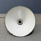 Hoekig Groen Emaille Hanglampje Met Messing Armatuur thumbnail 6