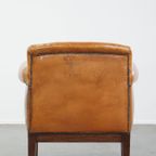 Luxe, Gerestaureerde Antieke Art Deco Schapenleren Fauteuil Met Een Correct Zitcomfort thumbnail 5