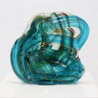 Large Mdina 'Blue Summer' Maltese Glass Sculpture 1980S thumbnail 6