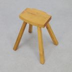 Vintage Low Stool In Wood, 1960S thumbnail 5