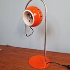 Eyeball Bureaulamp In Oranje Gelakt Metaal, 1960-70 thumbnail 2