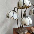 Antieke Art Nouveau Tiffany Lamp Waterlelie In Brons thumbnail 5