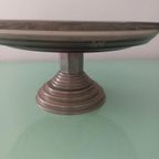 Franse Art Deco Cake Schaal Aluminium Pers Glas. thumbnail 6