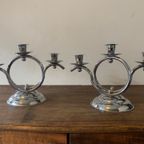 Art Deco 1930s Demeyere Chrome Candlesticks, Belgium thumbnail 7