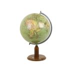 Vintage Wereldbol Globe Met Kompas Op Eiken Basis Jaren 40 thumbnail 2