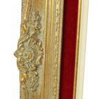 Vintage Vergulde Lijst Barok Stijl Rood Fluweel Klassiek 65x55cm thumbnail 11