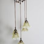 Vintage Gouden Cascadelamp, Hanglamp - Amberkleurig, Jaren '70 | 01362 thumbnail 13