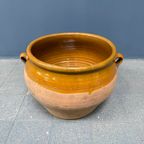 Grote Franse Aardewerk Pot Met Okergeel Glazuur thumbnail 4