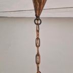 E.s. Horn Aalestrup Koperen Gehamerde Cone Lamp. Vintage thumbnail 7