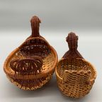 Vintage Set Rotan Mandjes Eend 2 Stuks thumbnail 6