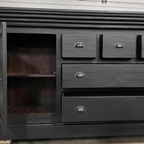 Oude Kast, Ladekast, Toonbank, Dressoir, Winkelkast. Zwart thumbnail 7