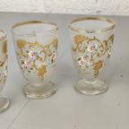 Grote Antieke Geëmailleerde Glazen Punch Set thumbnail 5